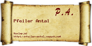 Pfeiler Antal névjegykártya